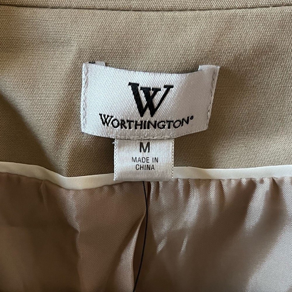 Worthington Women’s Jacket | Size M | Heritage Khaki | Belted | New With Tags - Picture 7 of 16